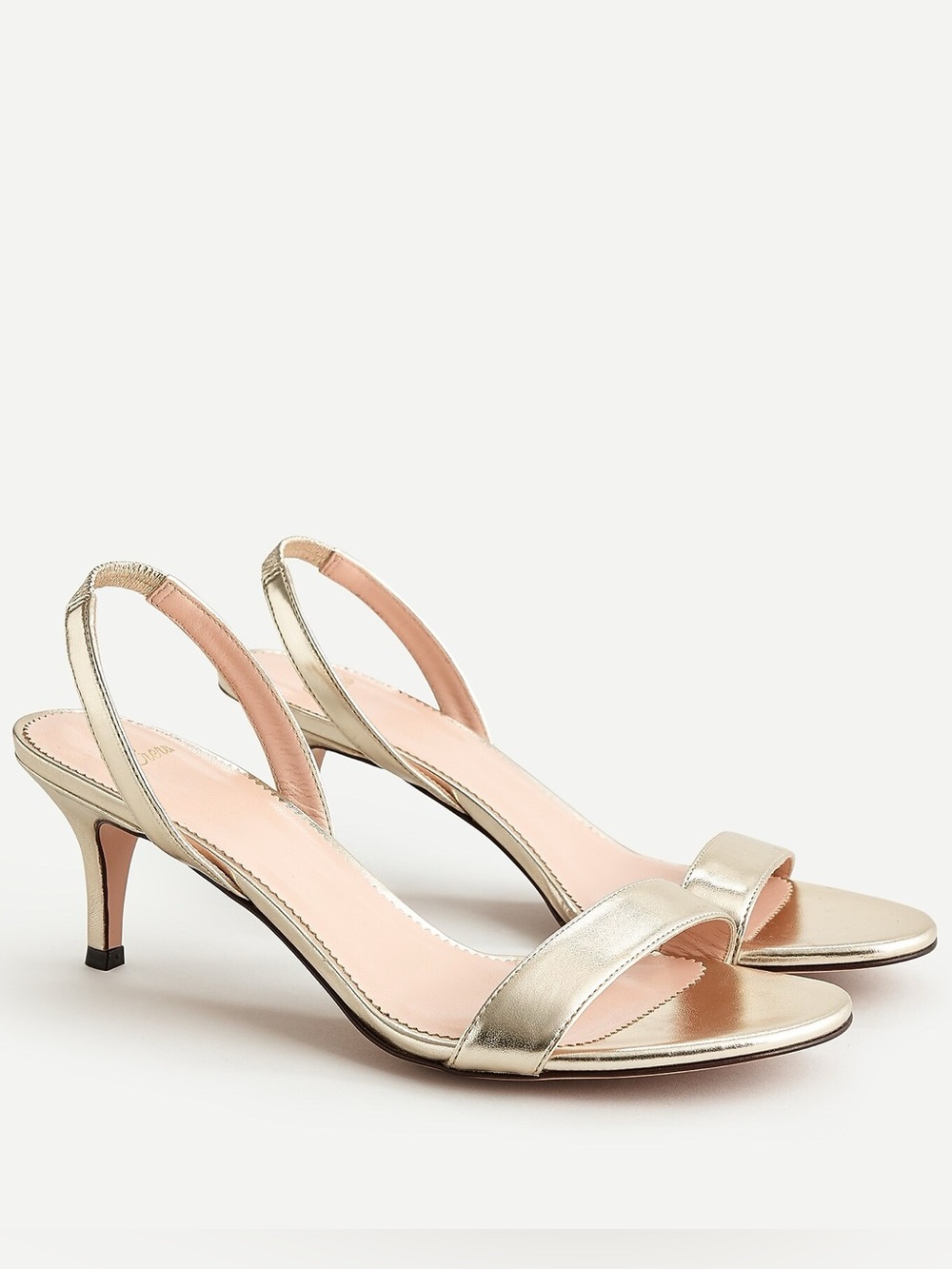 J. Crew Metallic Slingback Sandals in Gold Leather